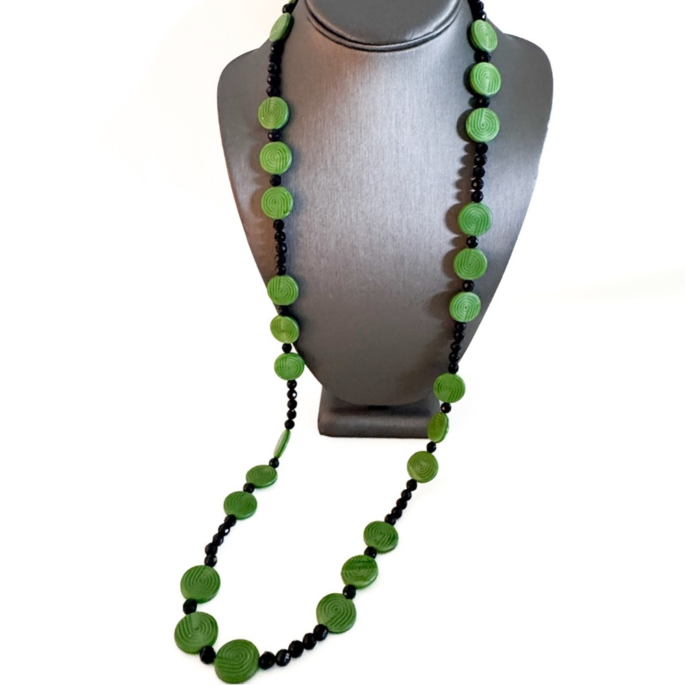 Antique Art Deco Bead Necklace with Modern Clasp